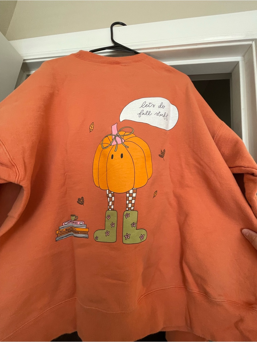 Allthingslillian (boutique)  Coral Orange Pumpkin Graphic Pullover
